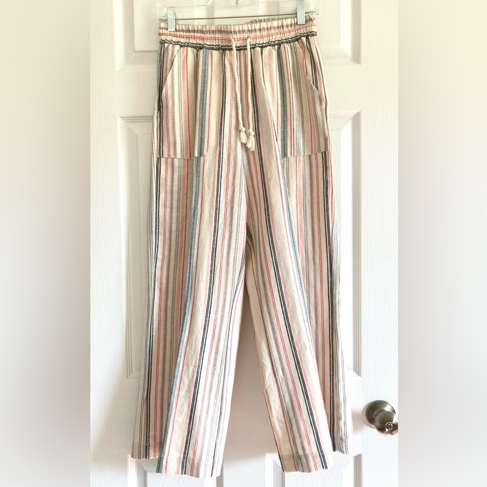 Indigo Rein Women’s Striped Multicolor Casual Pants with Drawstring and Pockets